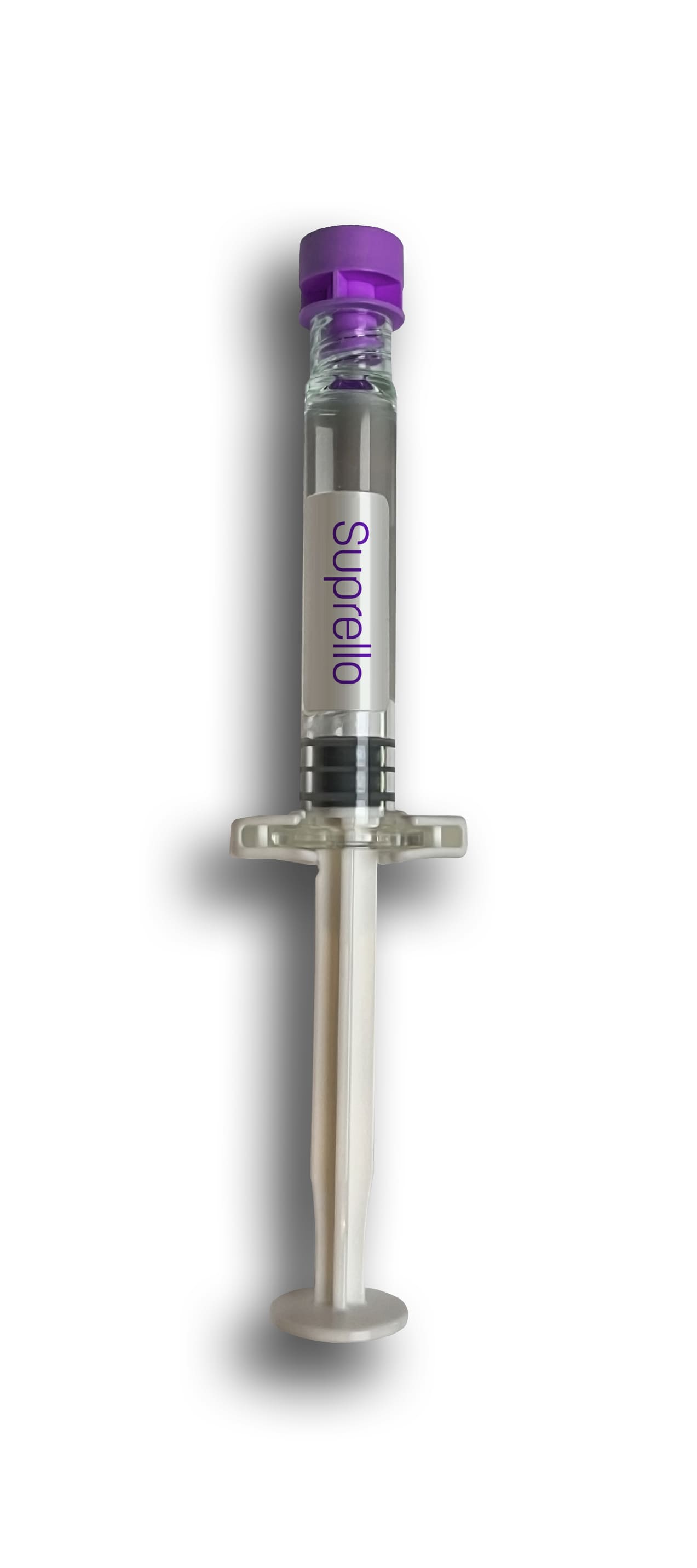 A close-up view of a syringe that contains Suprello wound matrix .
